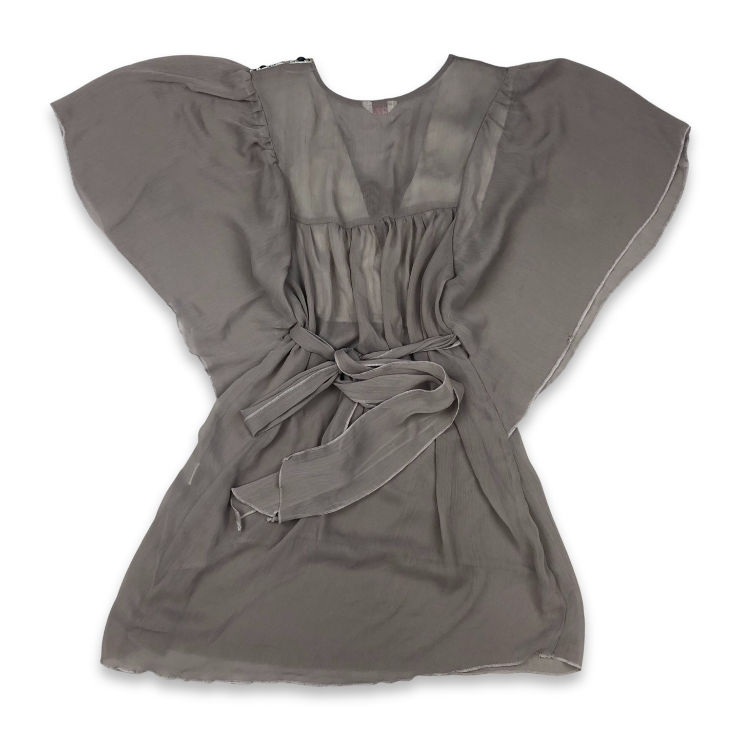 Vintage 90s Grey Sheer Kaftan Style Dress 10