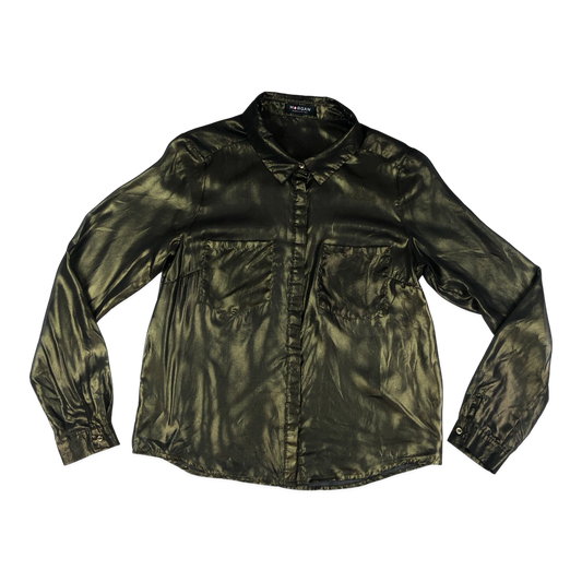 Vintage 90s Y2K Brown Sheer Blouse 12