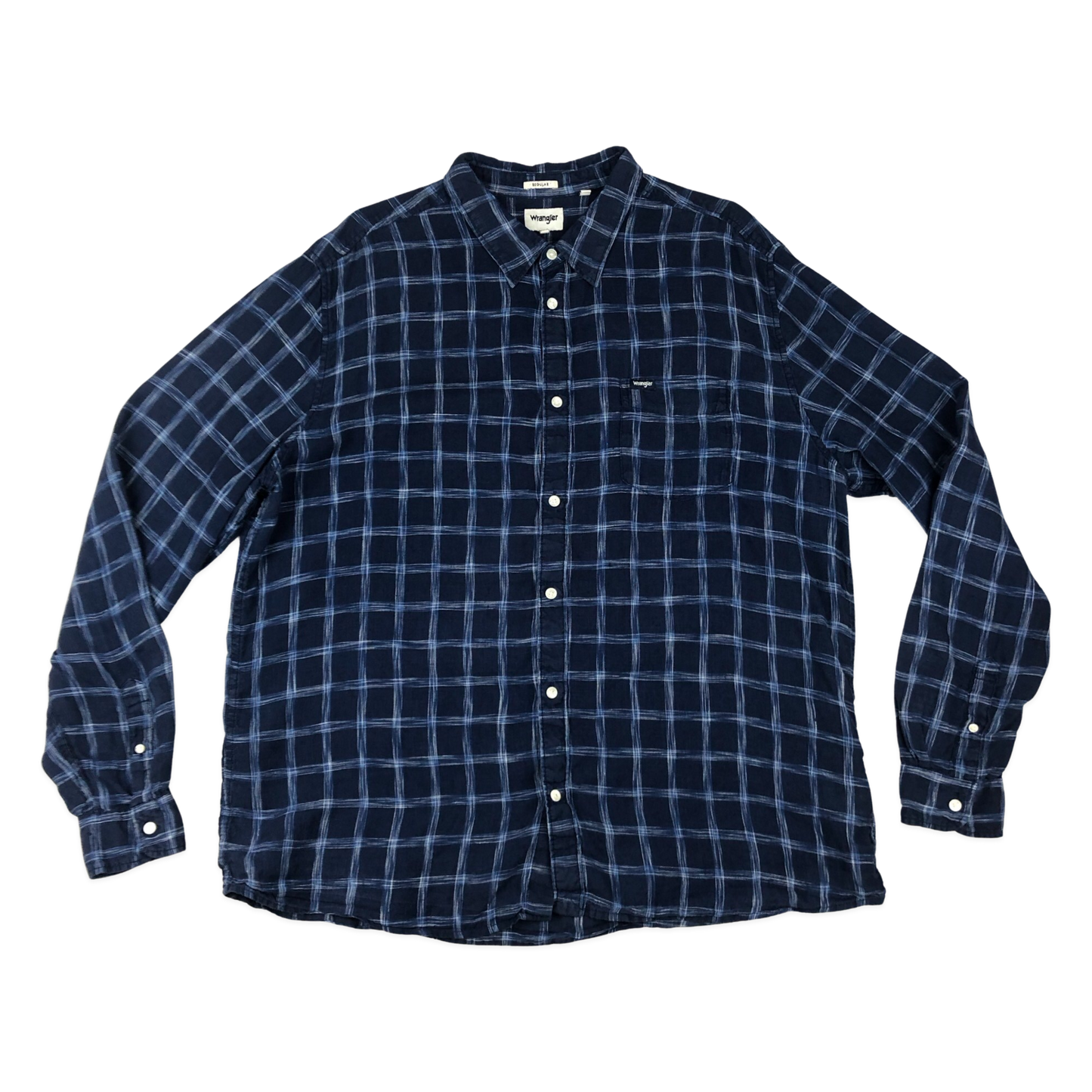 Vintage Wrangler Blue Plaid Shirt XL