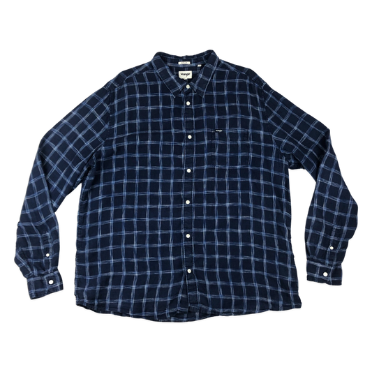 Vintage Wrangler Blue Plaid Shirt XL