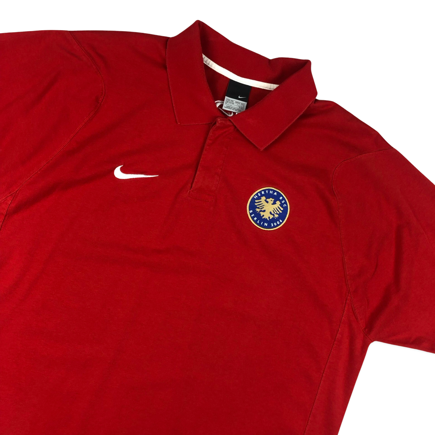 Vintage 00s Nike Hertha BSC Red Polo Shirt XL