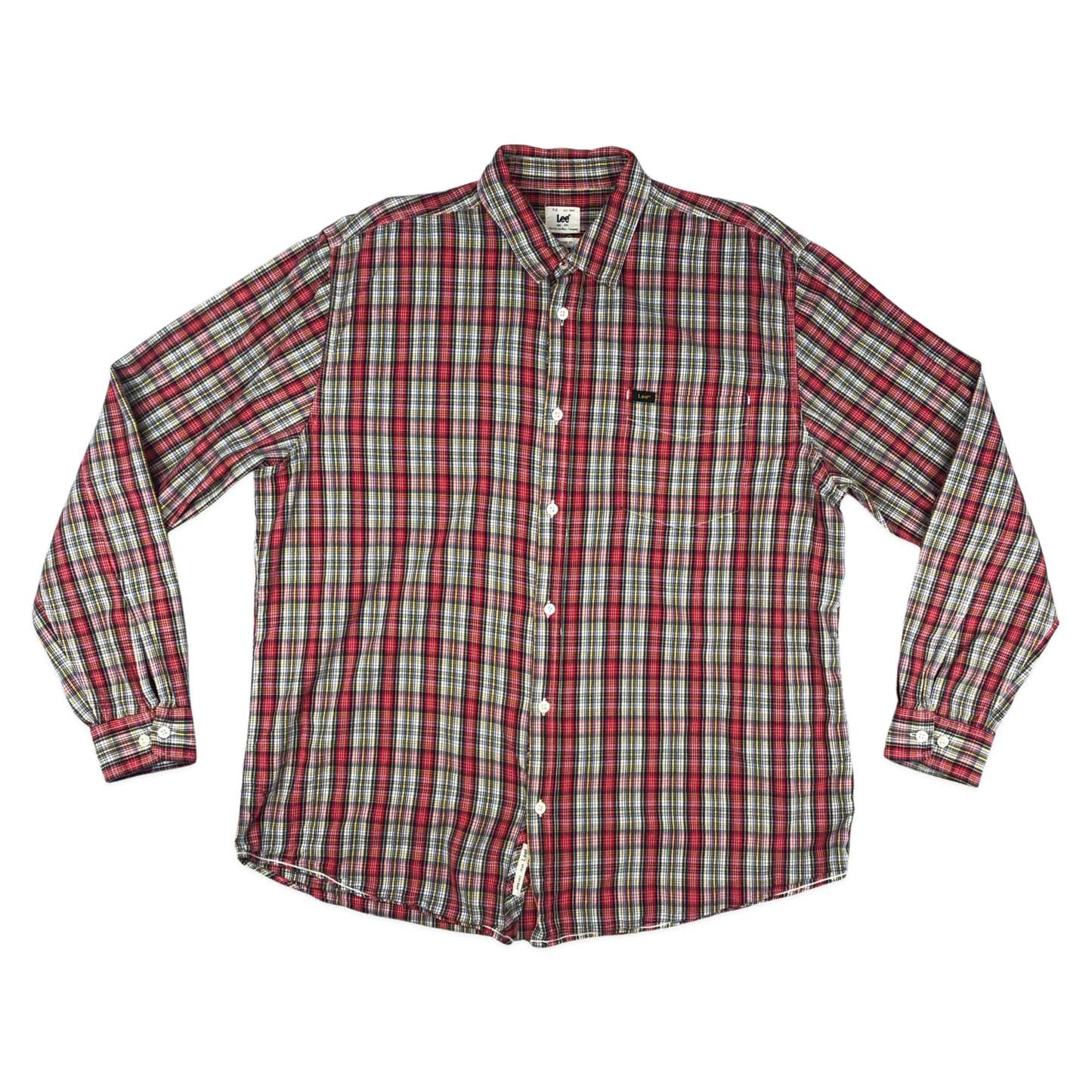 Vintage Lee Red, Blue, and Yellow Plaid Shirt XL