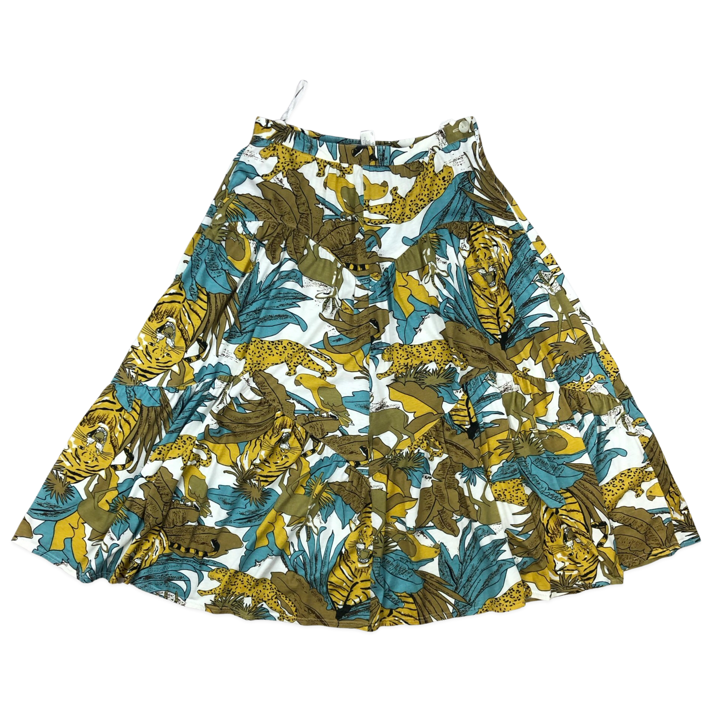 Vintage 80s Jungle Animal Graphic Print Skirt 10
