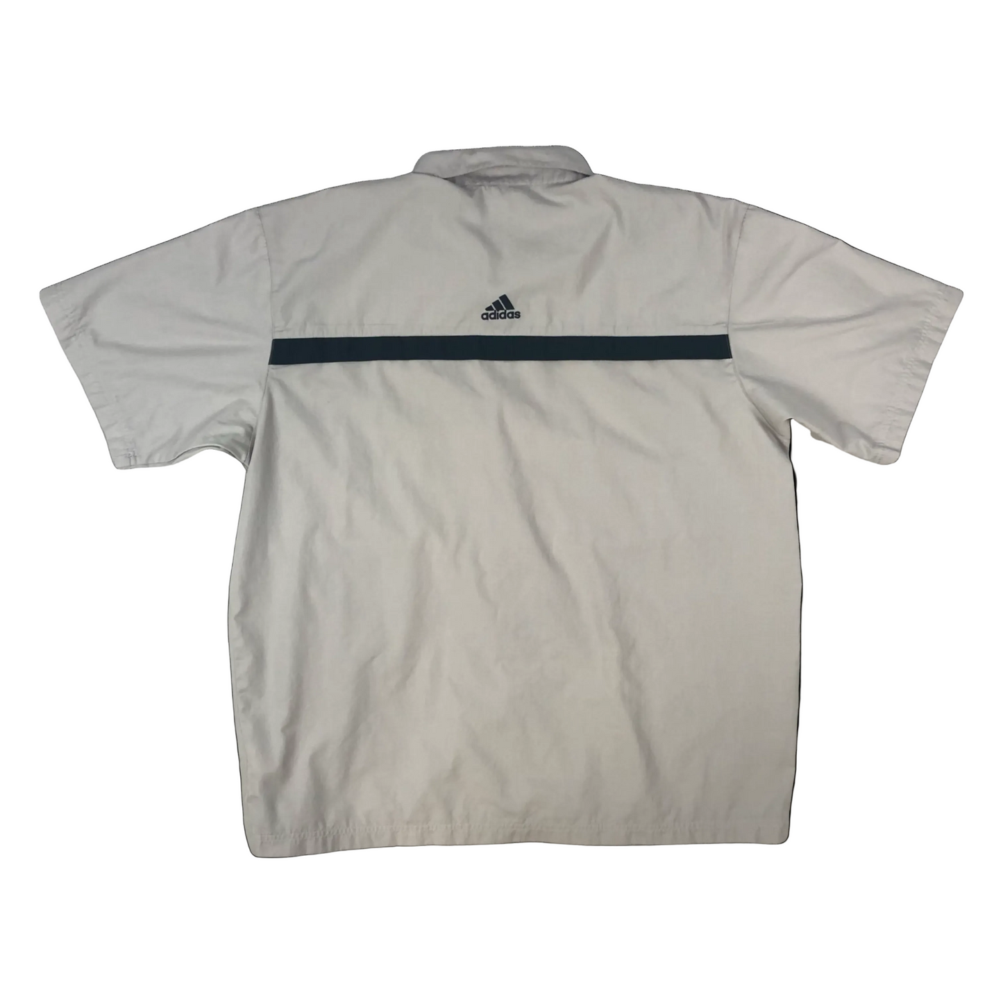 Vintage 2004 Adidas Beige Button-Up Short Sleeve Casual Shirt Extra Large