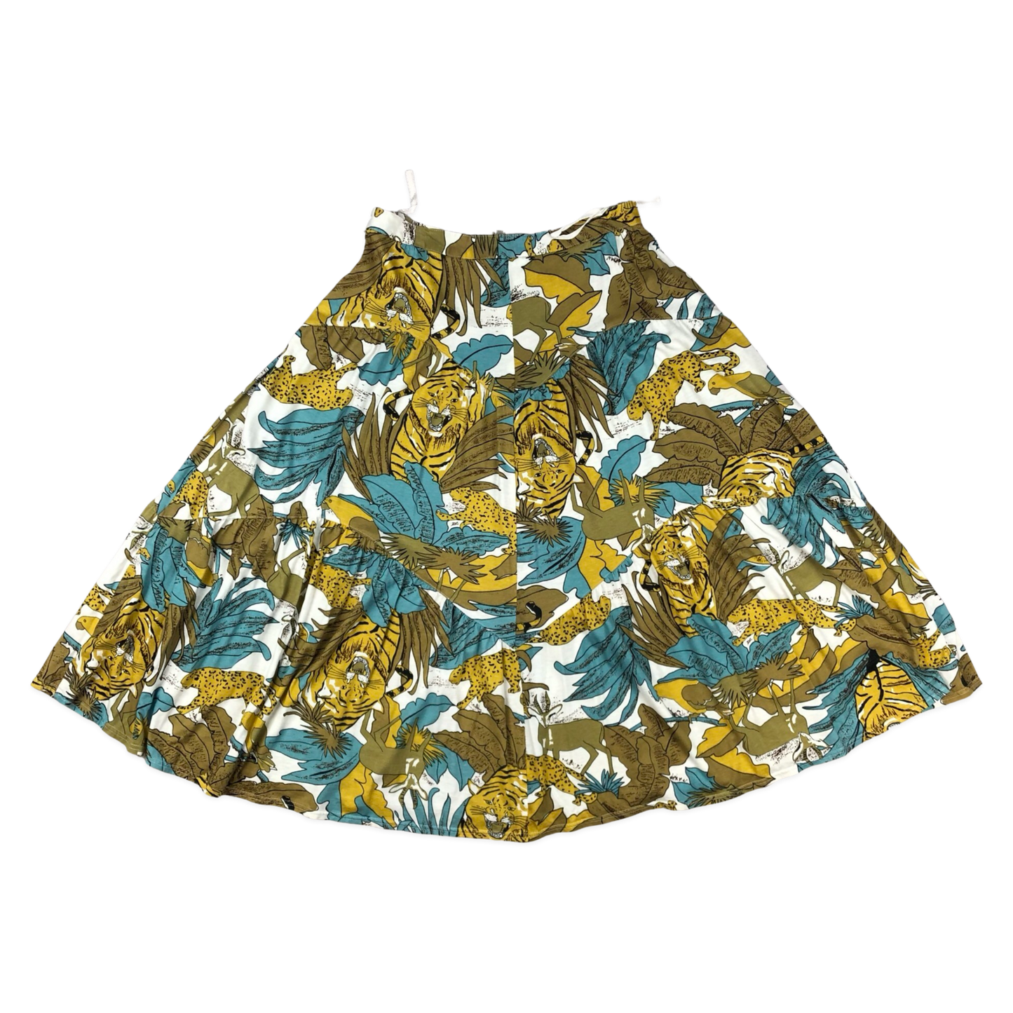 Vintage 80s Jungle Animal Graphic Print Skirt 10