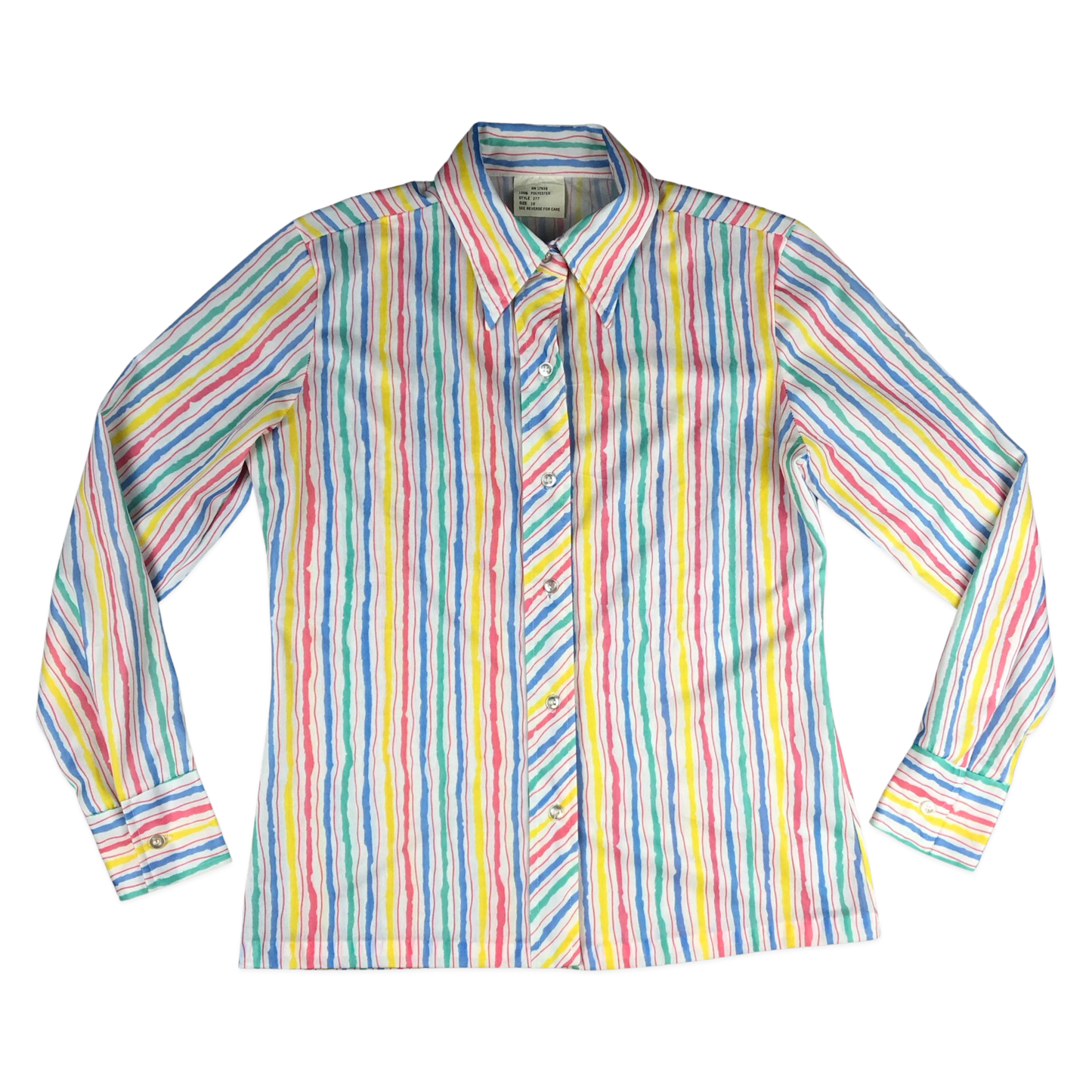 Vintage 70s Striped Multicolour Blouse 12