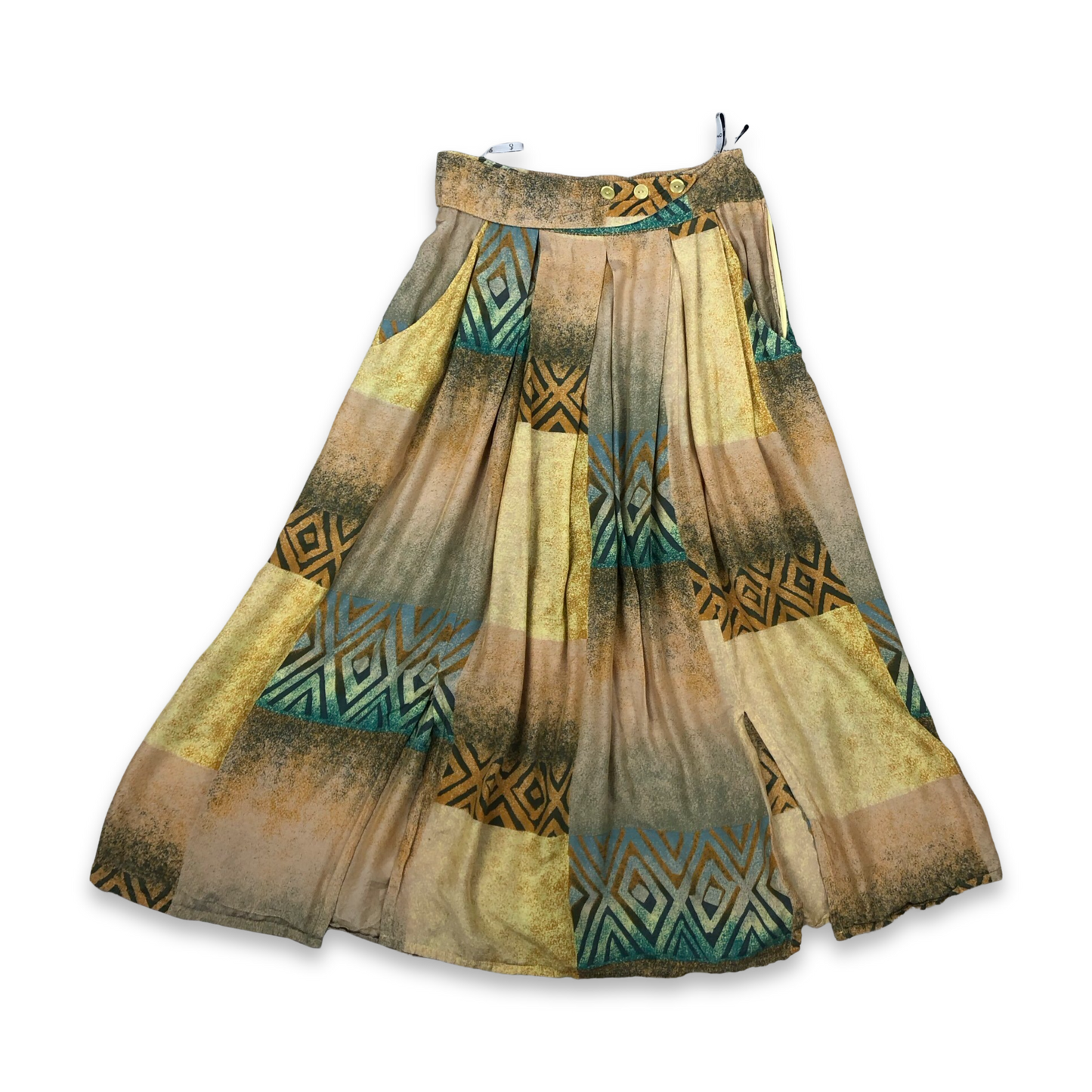 Vintage 70S 80S Abstract Print Midi Skirt 12