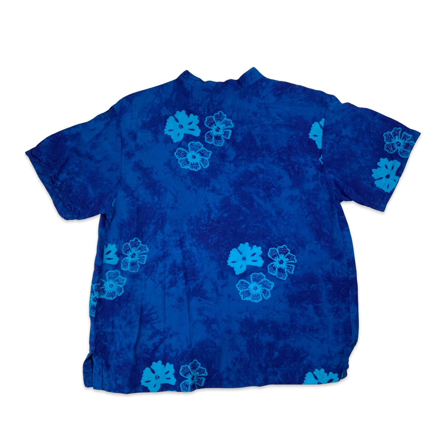 Blue Floral Print Short Sleeve Blouse 14 16