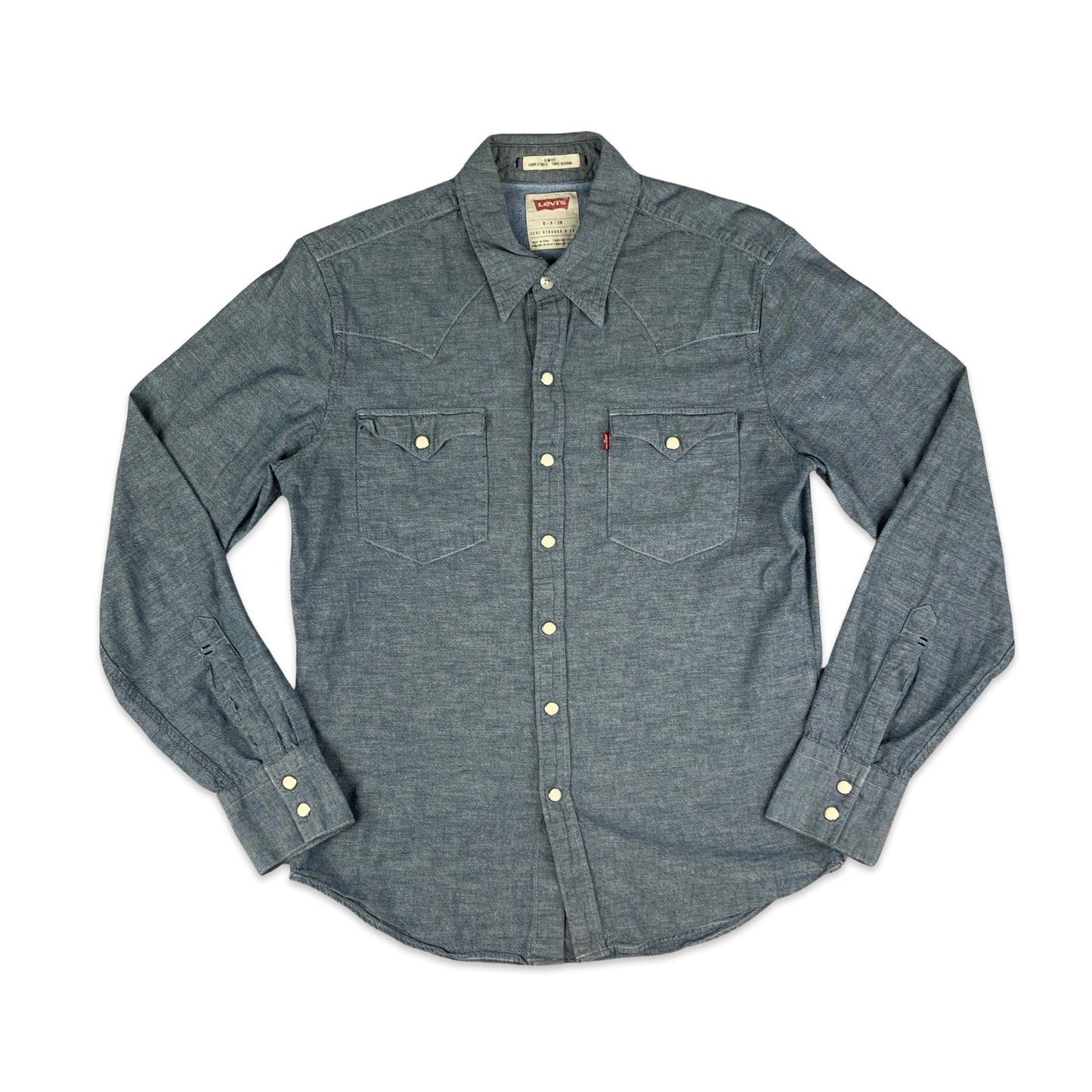 Levi's Grey Chambray Western Style Shirt XS S