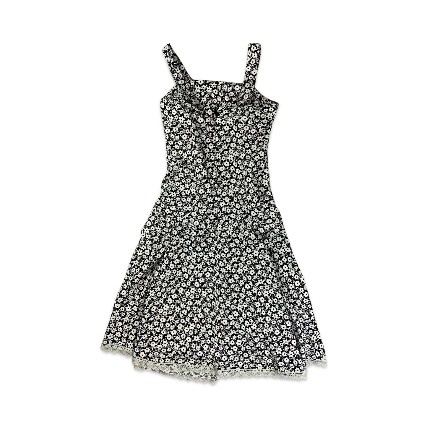 Black & White Floral Print Strappy Midi Dress 4
