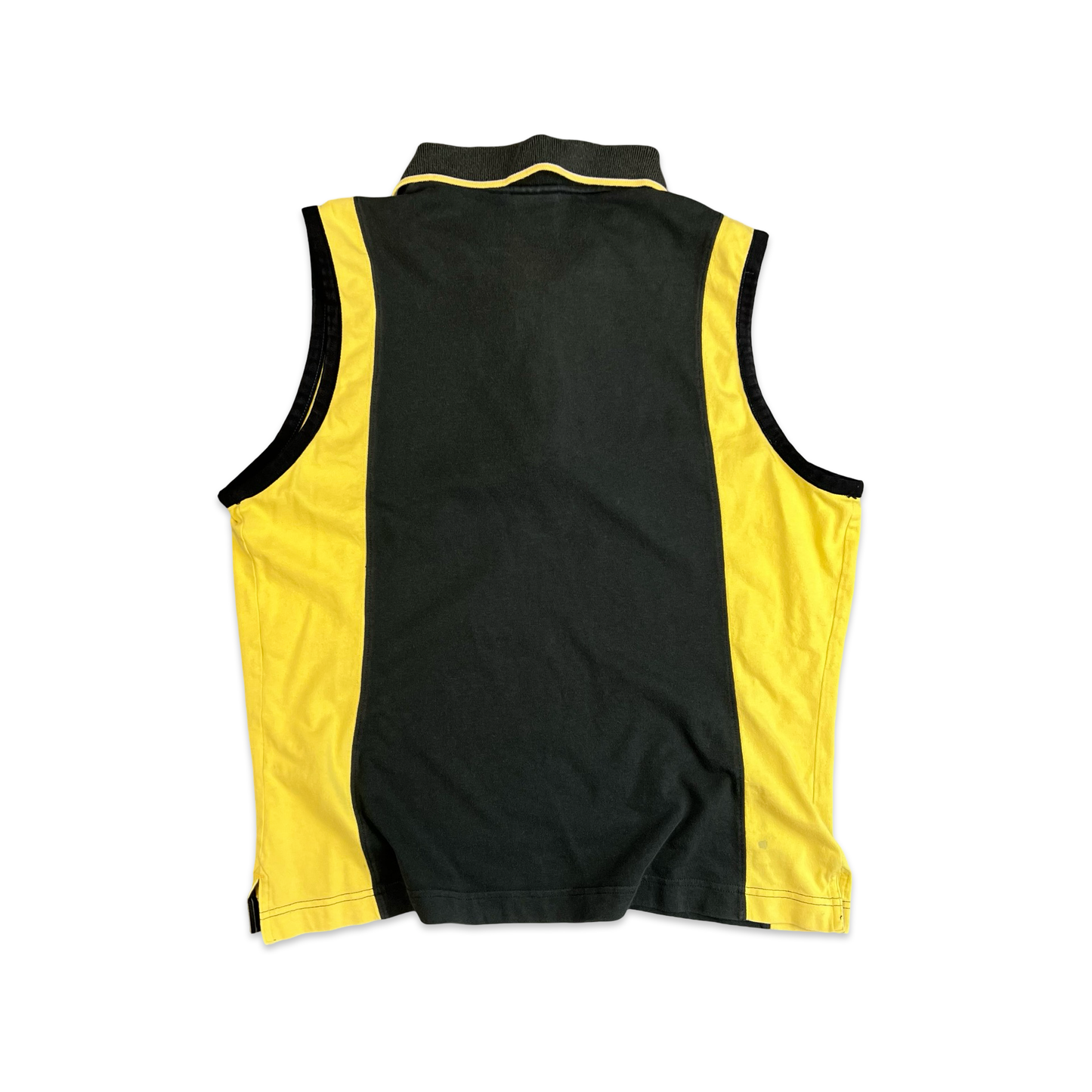 Y2K Nike Black & Yellow Sleeveless Zip Polo Shirt 14