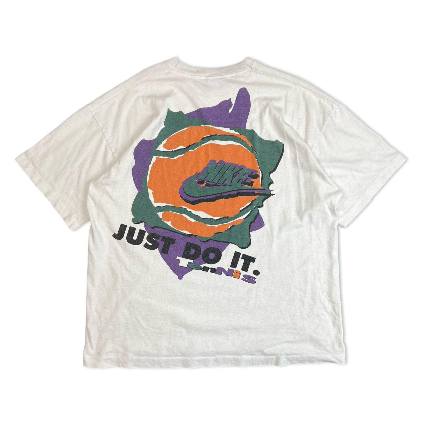 Vintage 90s Nike White Tennis Graphic Print Tee XL