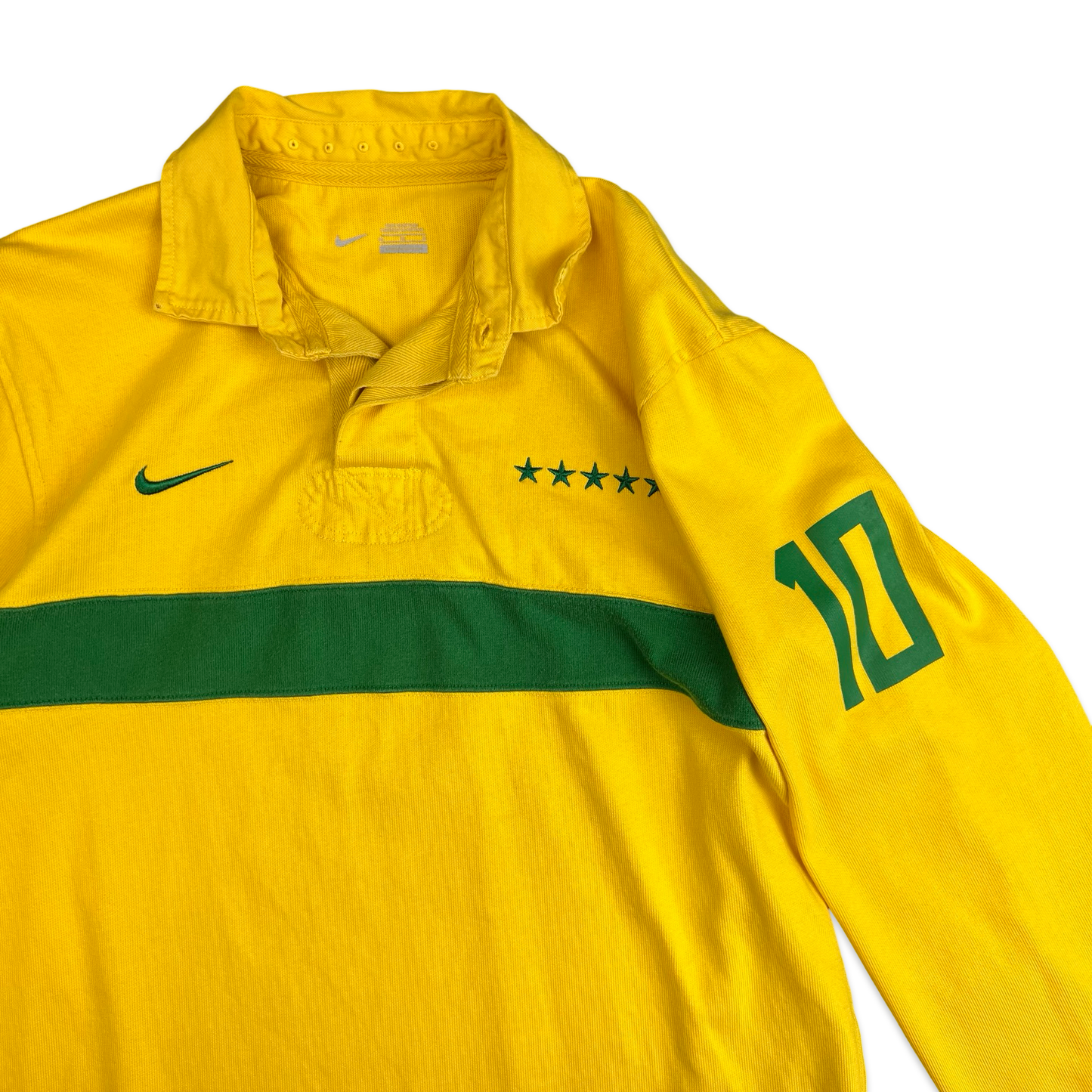 00's Nike Brazil Long Sleeve Polo Shirt M