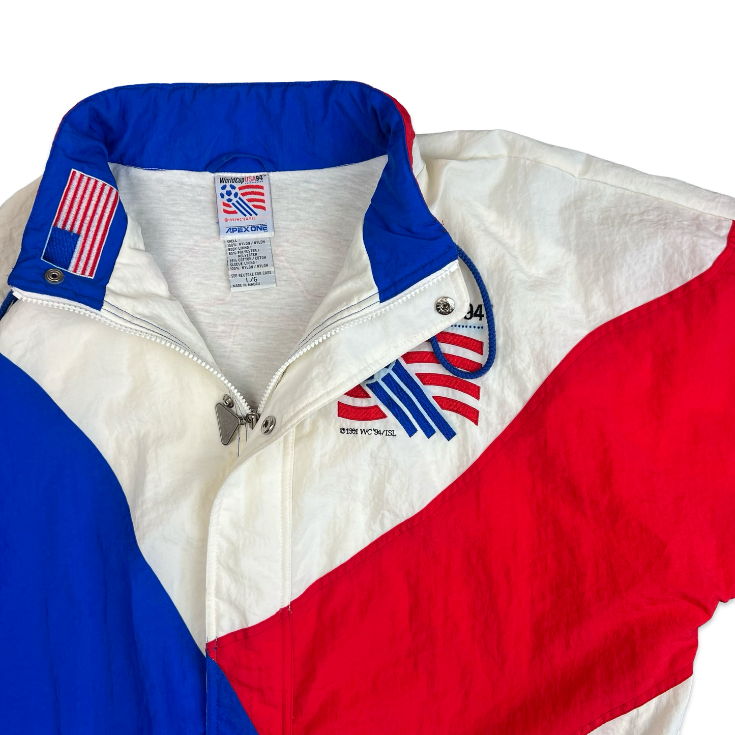 Vintage RARE 90s Apex One USA World Cup 1994 Shell Jacket XL