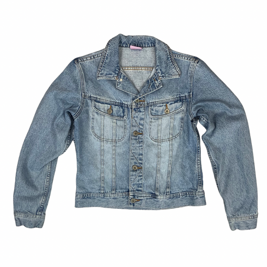 Vintage Fishbone Ladies Denim Jacket Blue UK 12