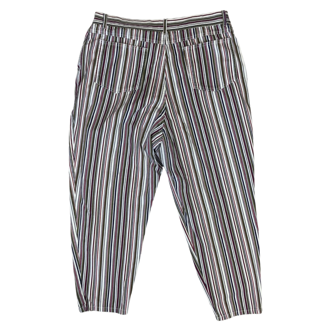 Vintage 80s Women's High Waisted Striped Jeans UK 18