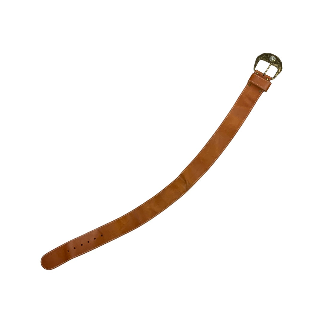 Vintage Tan Large Buckle with Gem Belt
