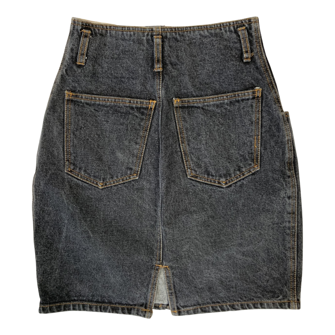 Vintage 90s Denim Skirt Grey Black 6