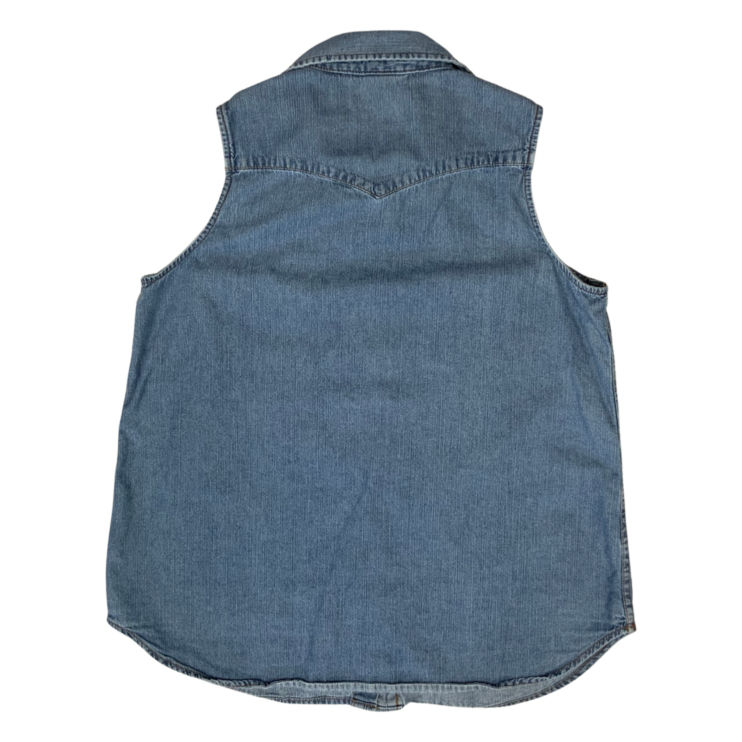 Vintage Y2K Levis Ladies Denim Western Sleeveless Shirt 10