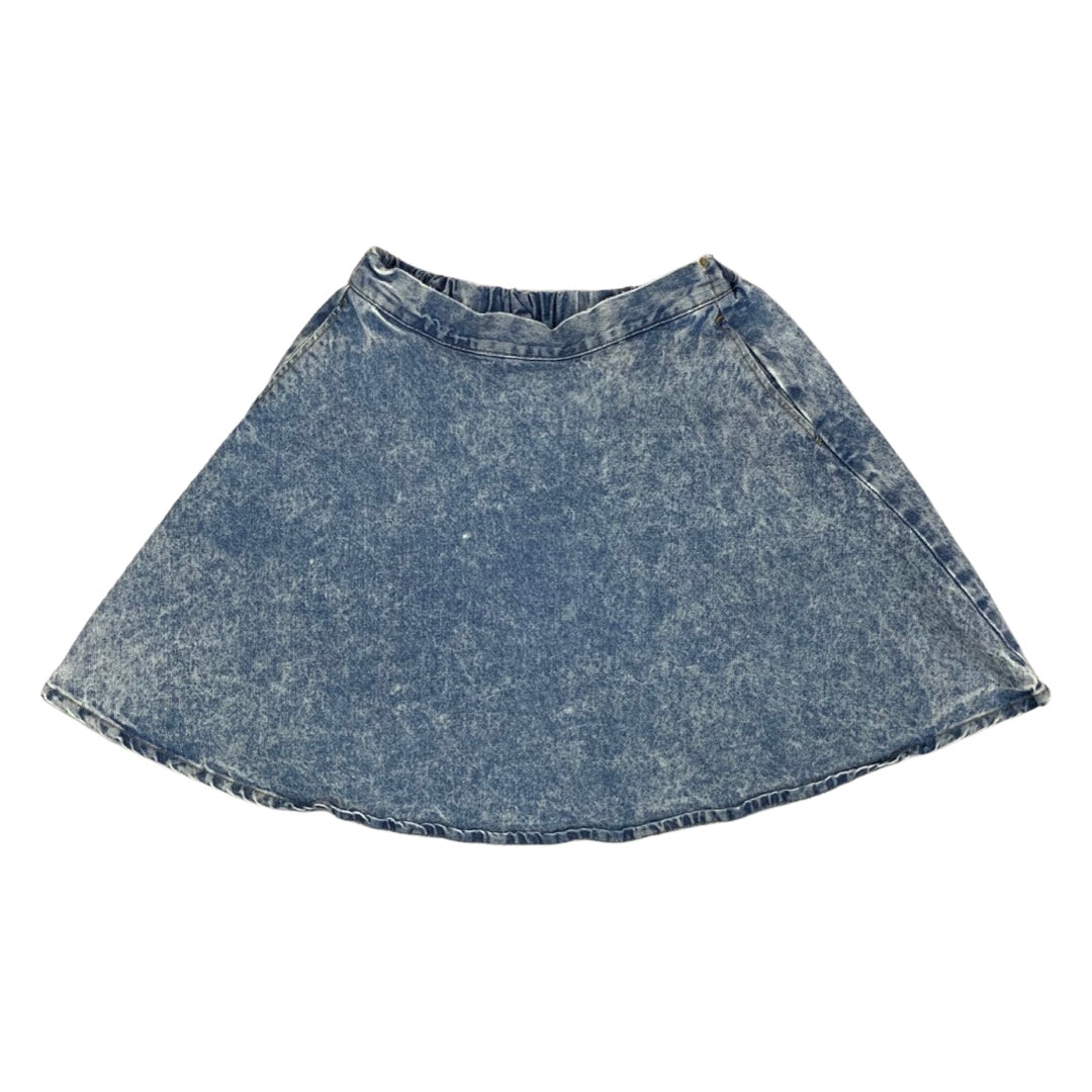 Vintage Acid Wash Flared Denim Mini Skater Skirt 8