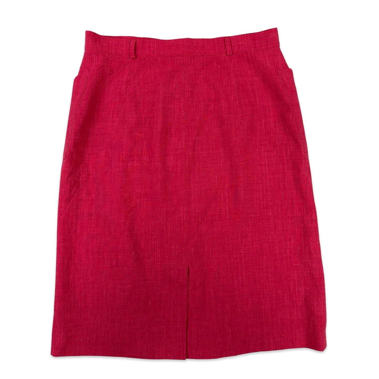 90s Vintage Bright Hot Pink Button Down Skirt 14 16