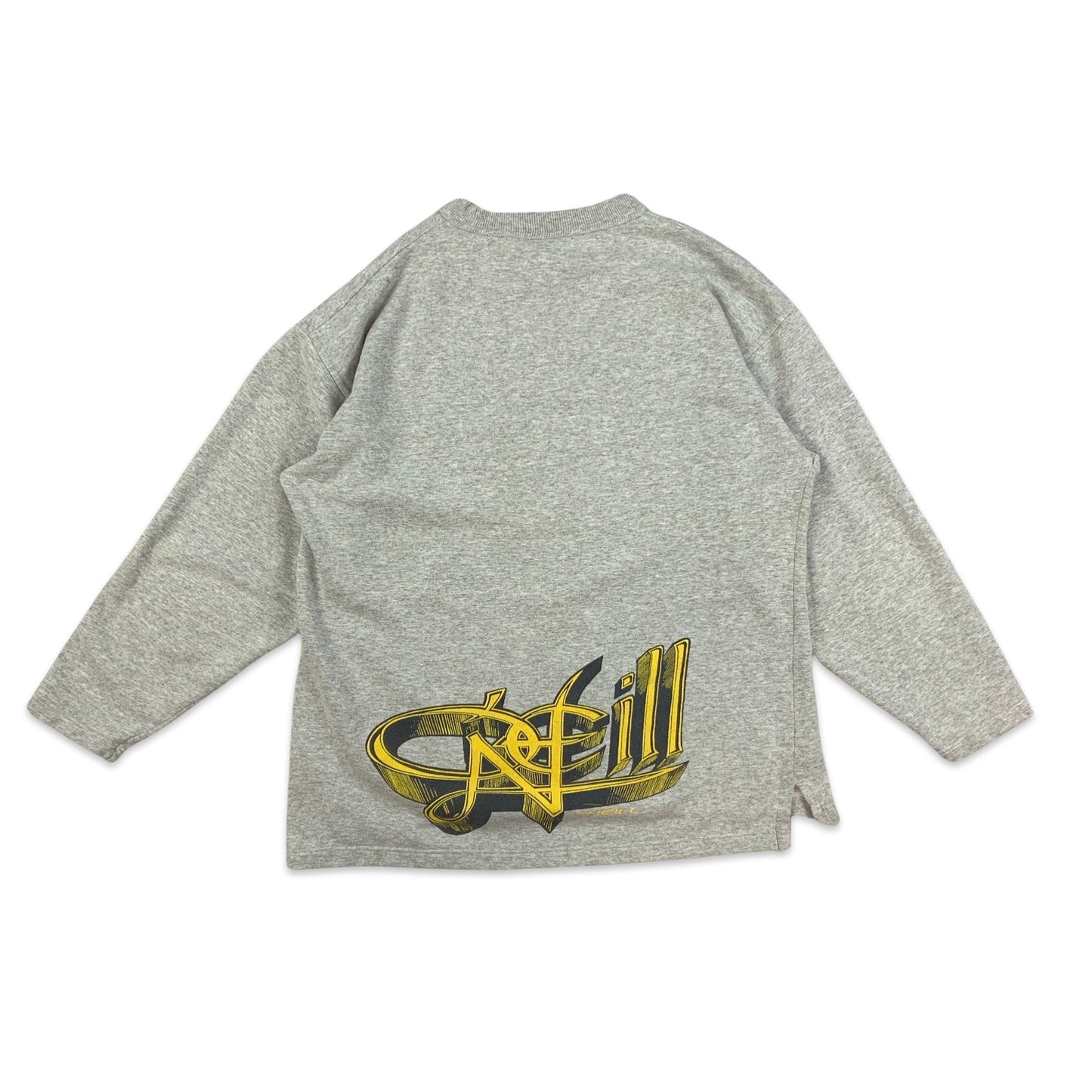 90s Y2K Vintage Grey O’Neill Sweatshirt Yellow Graphic L XL 2XL