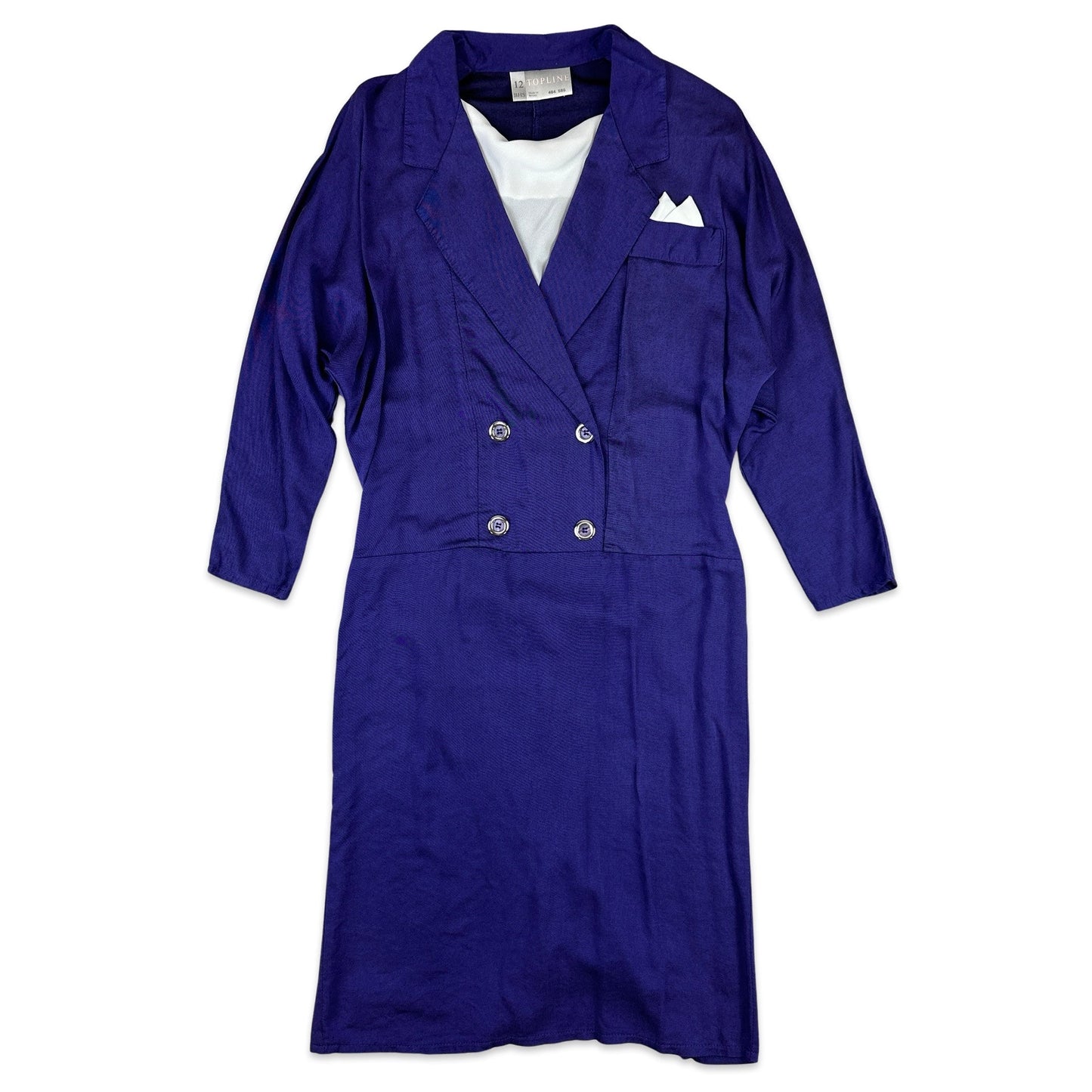 80s Vintage Purple Blazer Style Dress 12