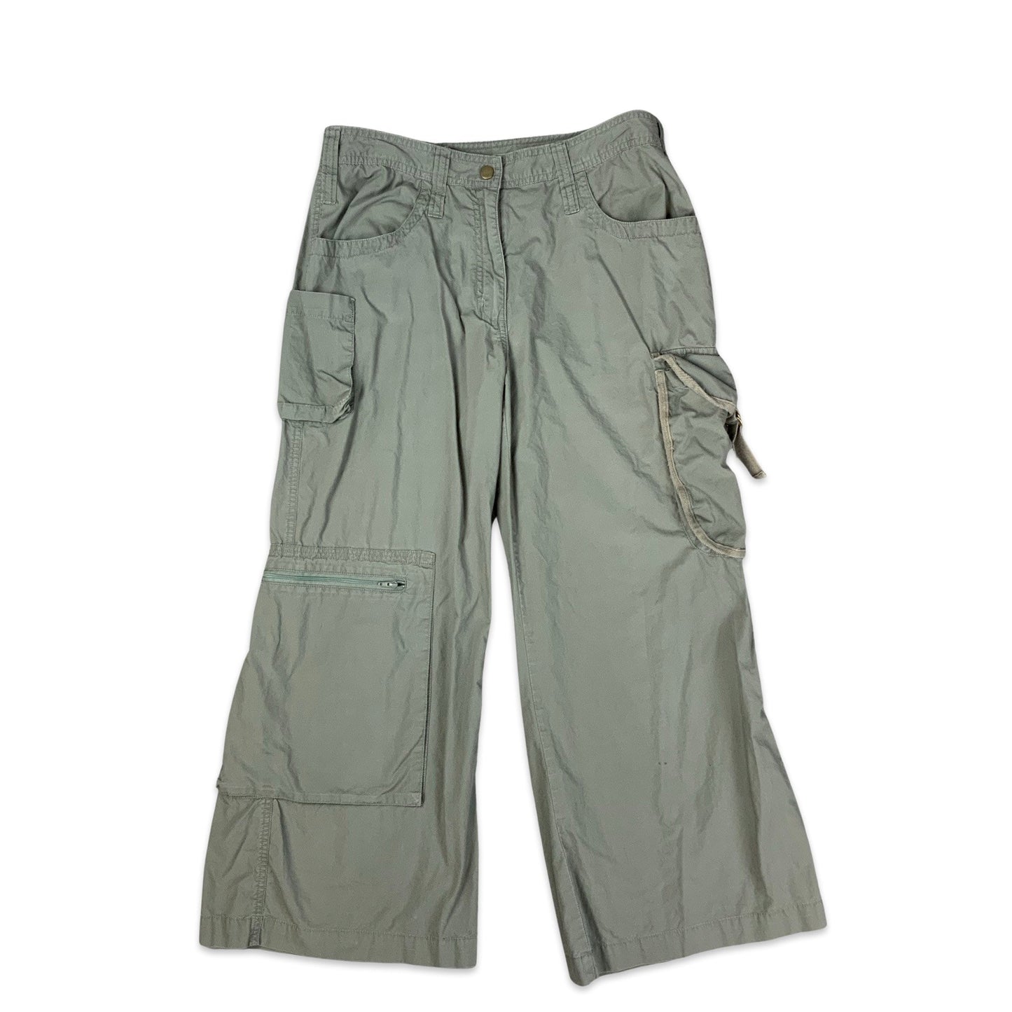 Y2K Green Cargo Trousers 10 12 14