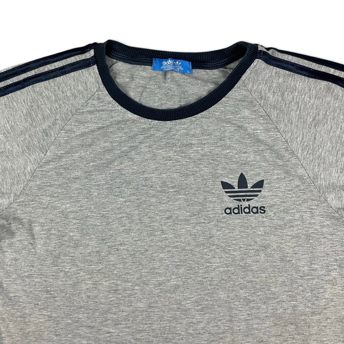 Adidas Grey & Navy Ringer Tee XS S OB