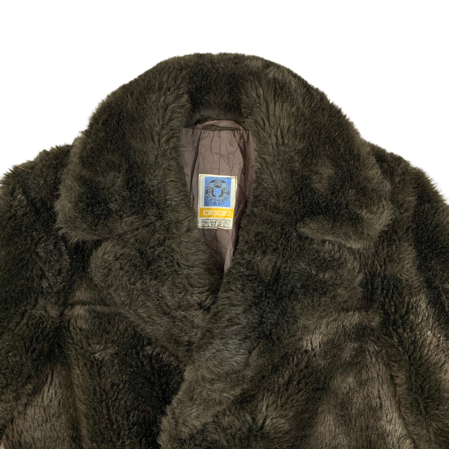 Vintage 90s Y2K Brown Faux Fur Teddy Bear Coat 10 12 14