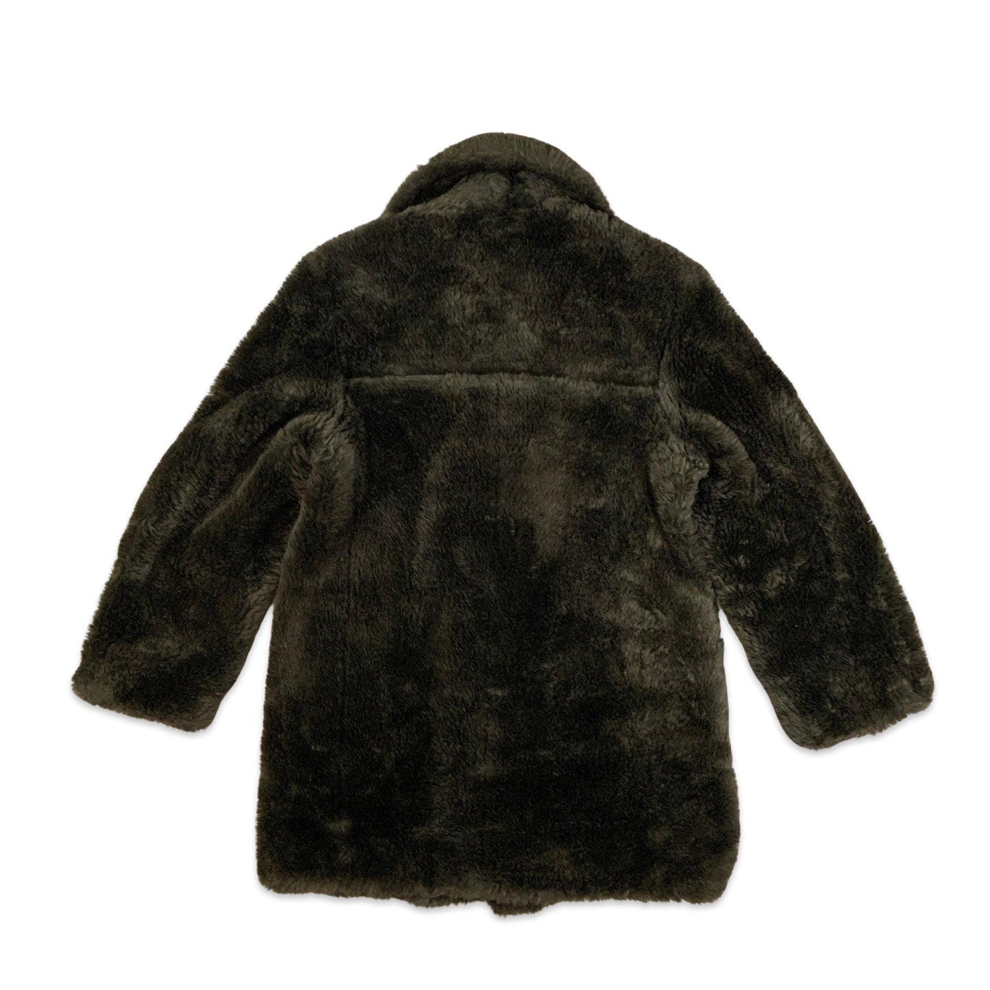 Vintage 90s Y2K Brown Faux Fur Teddy Bear Coat 10 12 14