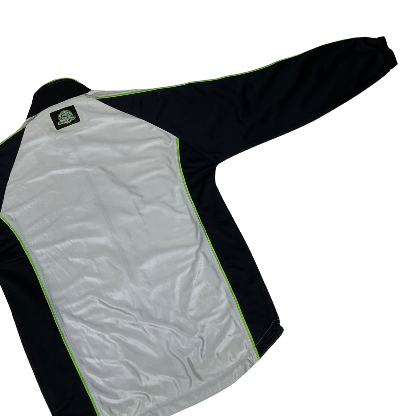 Vintage 90s Puma Silver Black Sports Track Jacket L XL