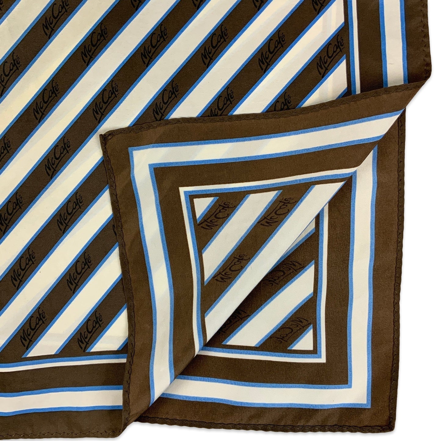00s Vintage Brown White Blue Stripe McDonalds Scarf