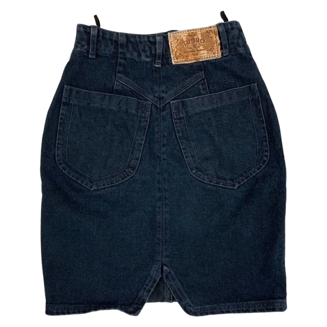 Vintage 90s Denim Skirt Black Size 6