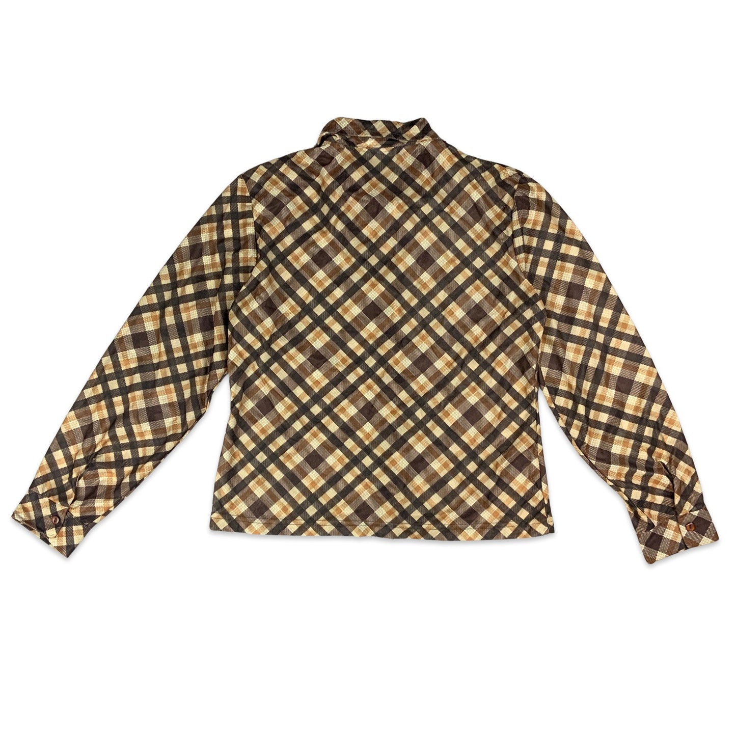 Vintage 90s Brown Check Blouse 8 10