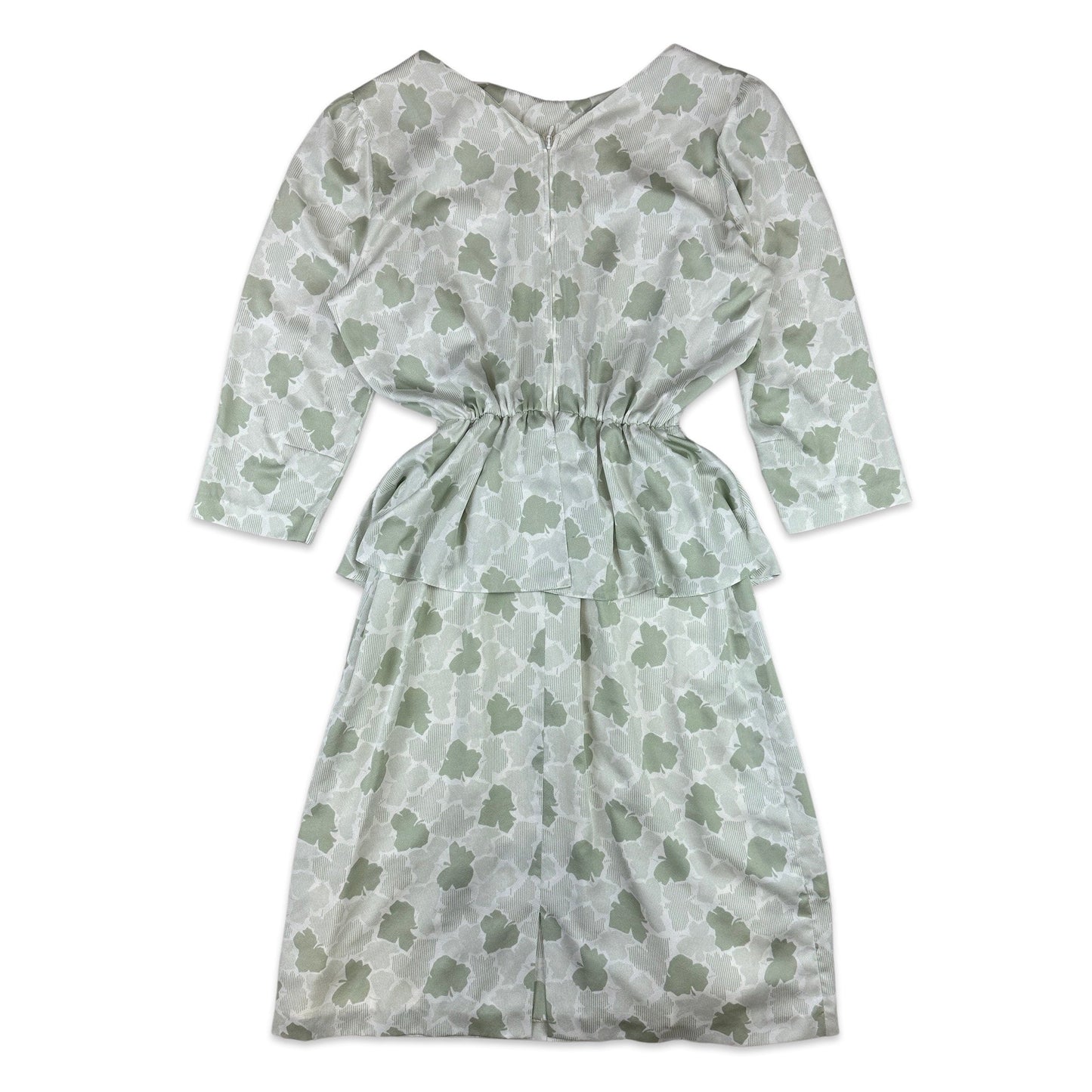 80s Vintage Peplum Patterned Dress 12