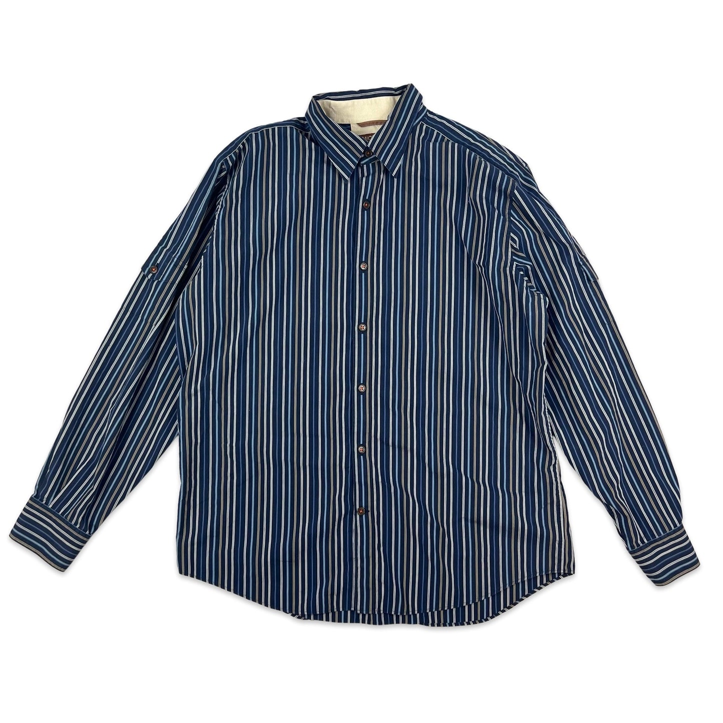00s Vintage Michael Kors Stripe Shirt Navy Beige White L XL
