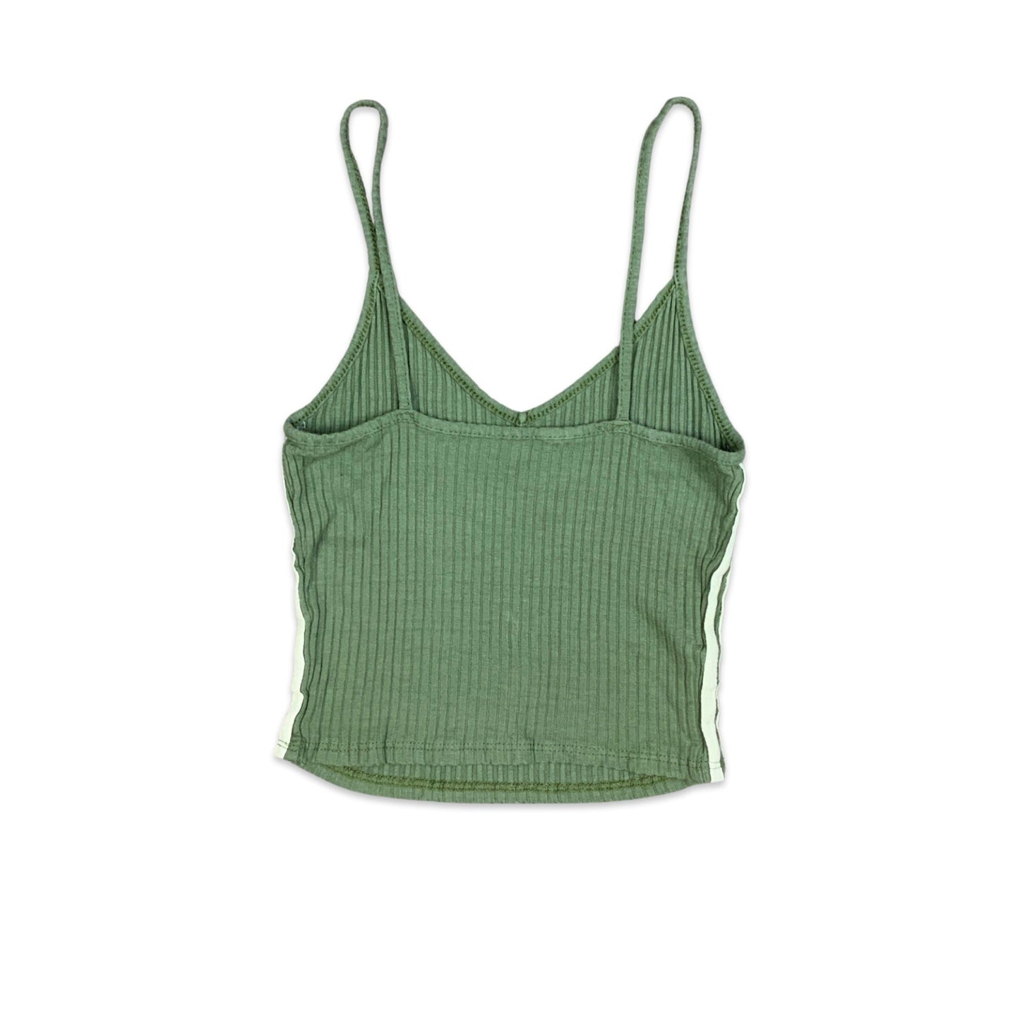 90s Y2K Green White Crop Top Vest 6 8