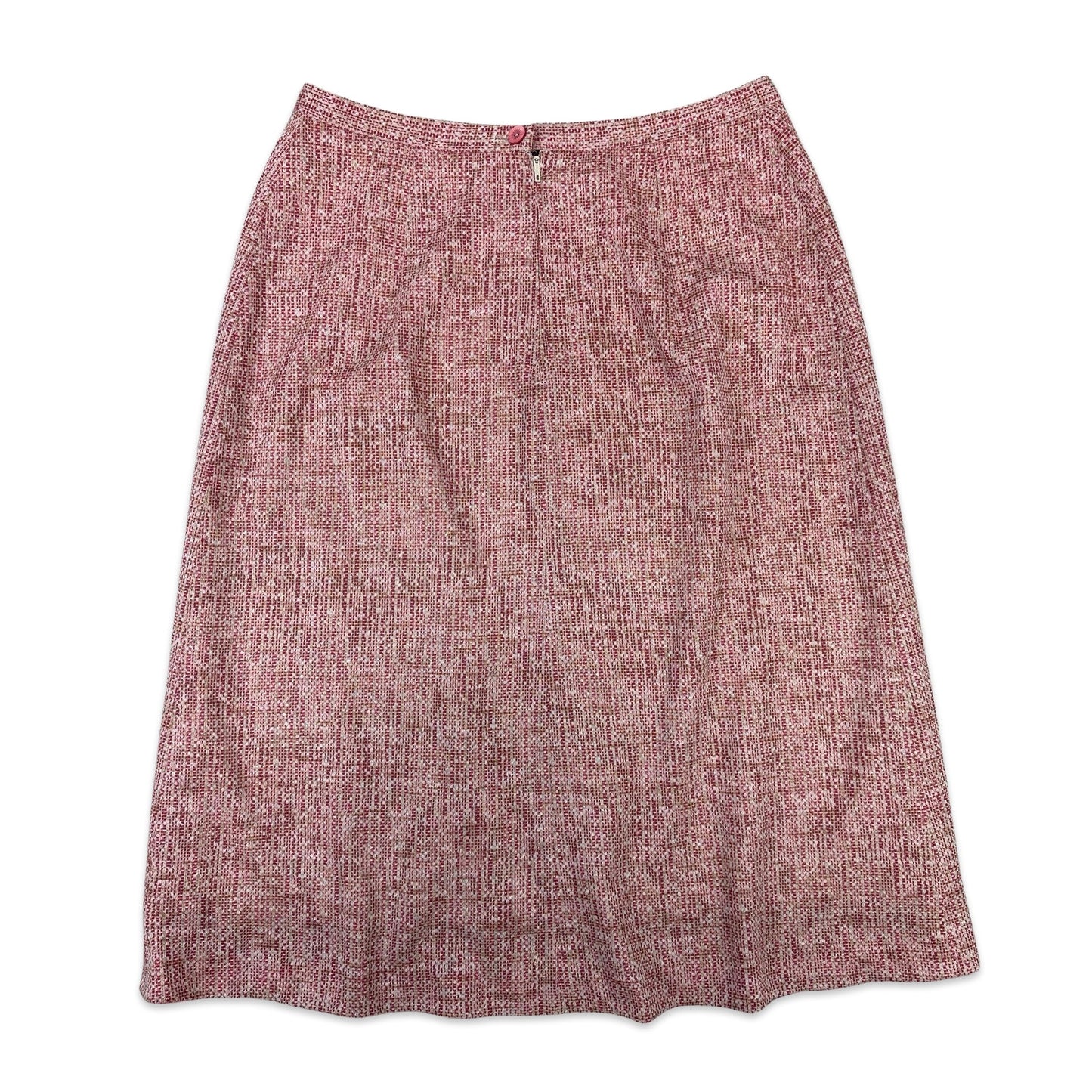 70s Vintage Pink & White Check A-Line Skirt 12