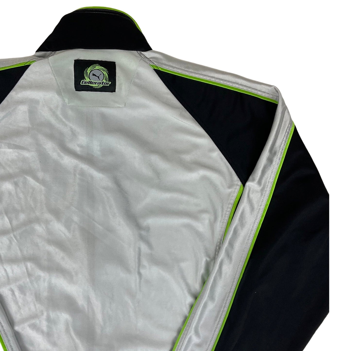 Vintage 90s Puma Silver Black Sports Track Jacket L XL