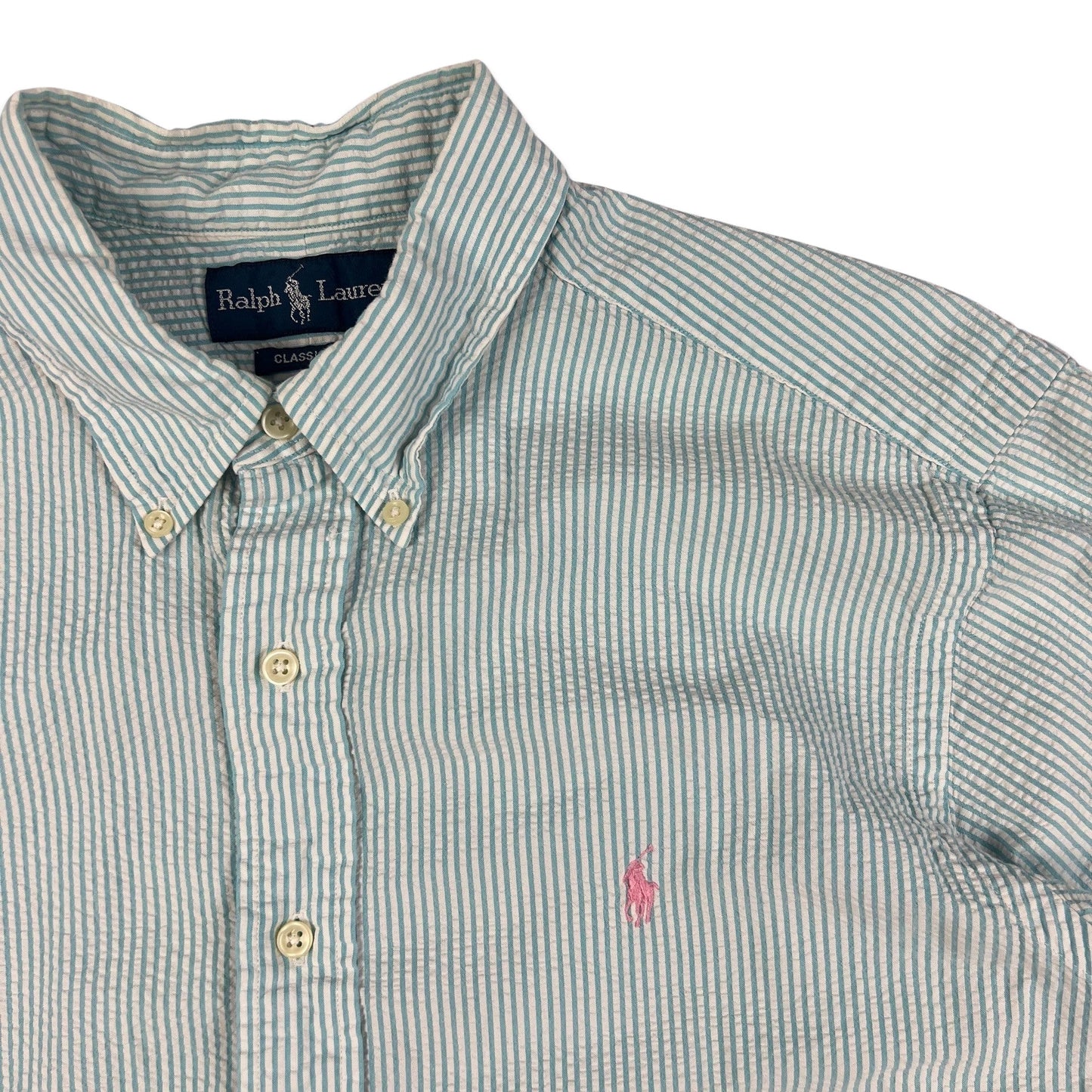 00s Vintage Ralph Lauren Stripe Shirt Blue White L XL