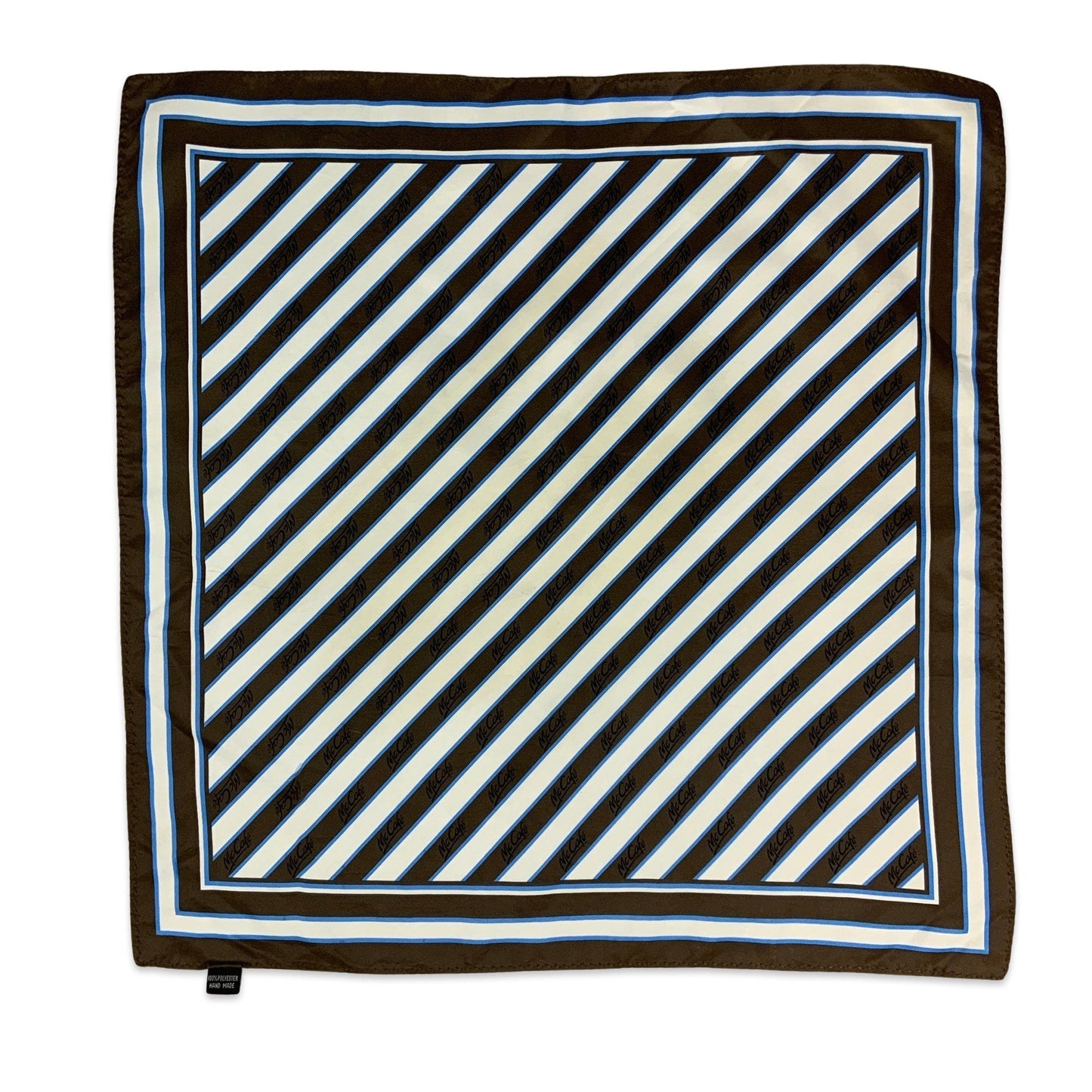 00s Vintage Brown White Blue Stripe McDonalds Scarf