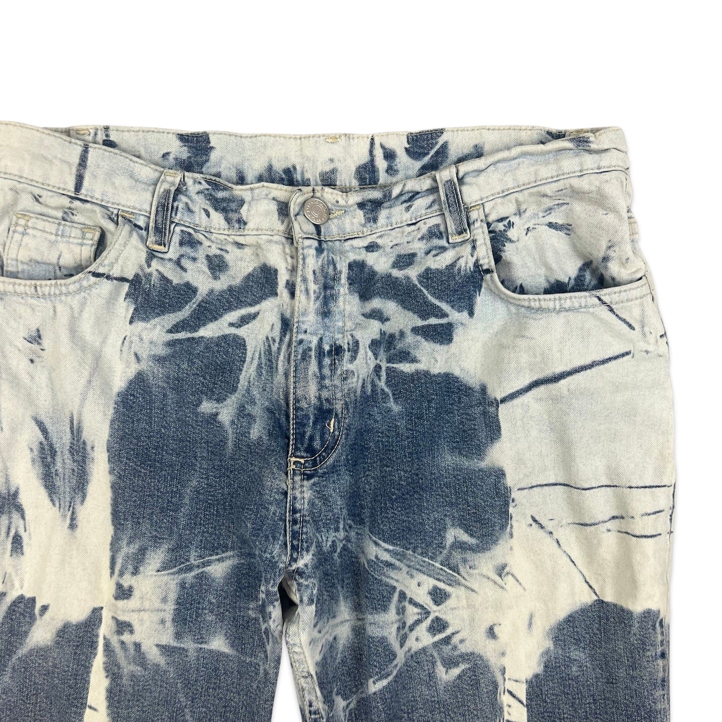 Y2K Vintage Blue Tie Dye Flared Jeans 12