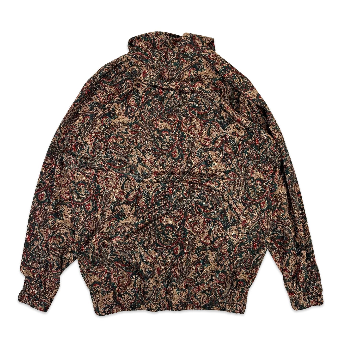 Vintage Paisley Patterned Blouse Brown 14 16 18