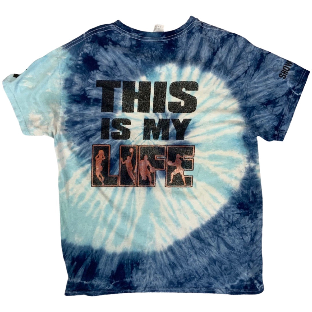 Vintage USA AAU Basketball T-Shirt Tie Die Blue L