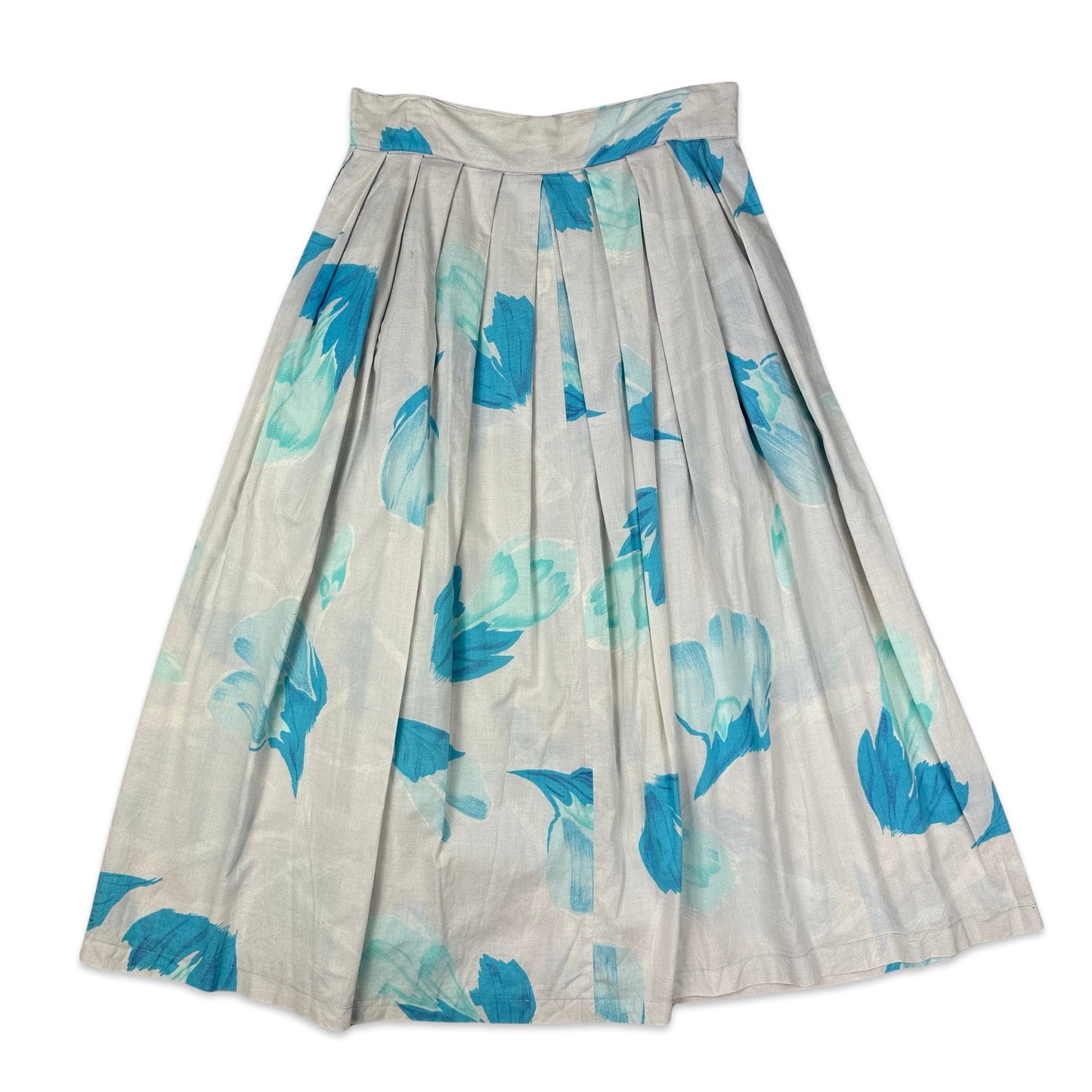 80s does 50s Vintage Blue Patterned Midi Skirt 10