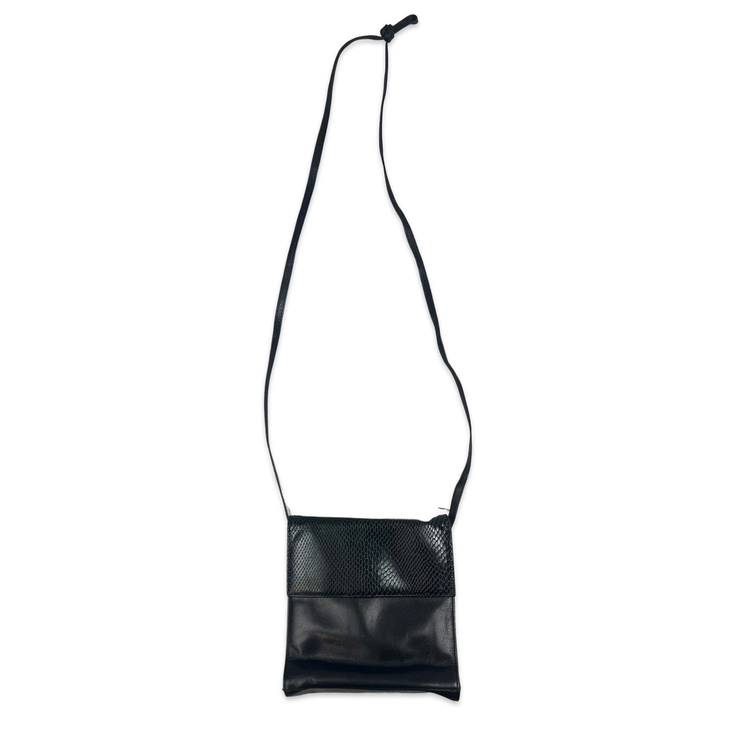 Vintage 90s Black Snake Print Crossbody Handbag