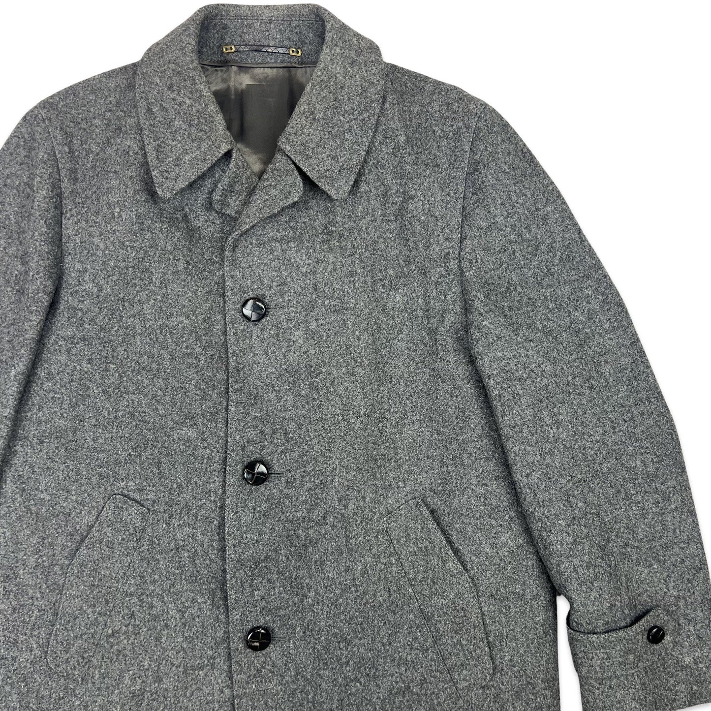 Vintage 80s Midi Wool Midi Coat Grey Medium Large