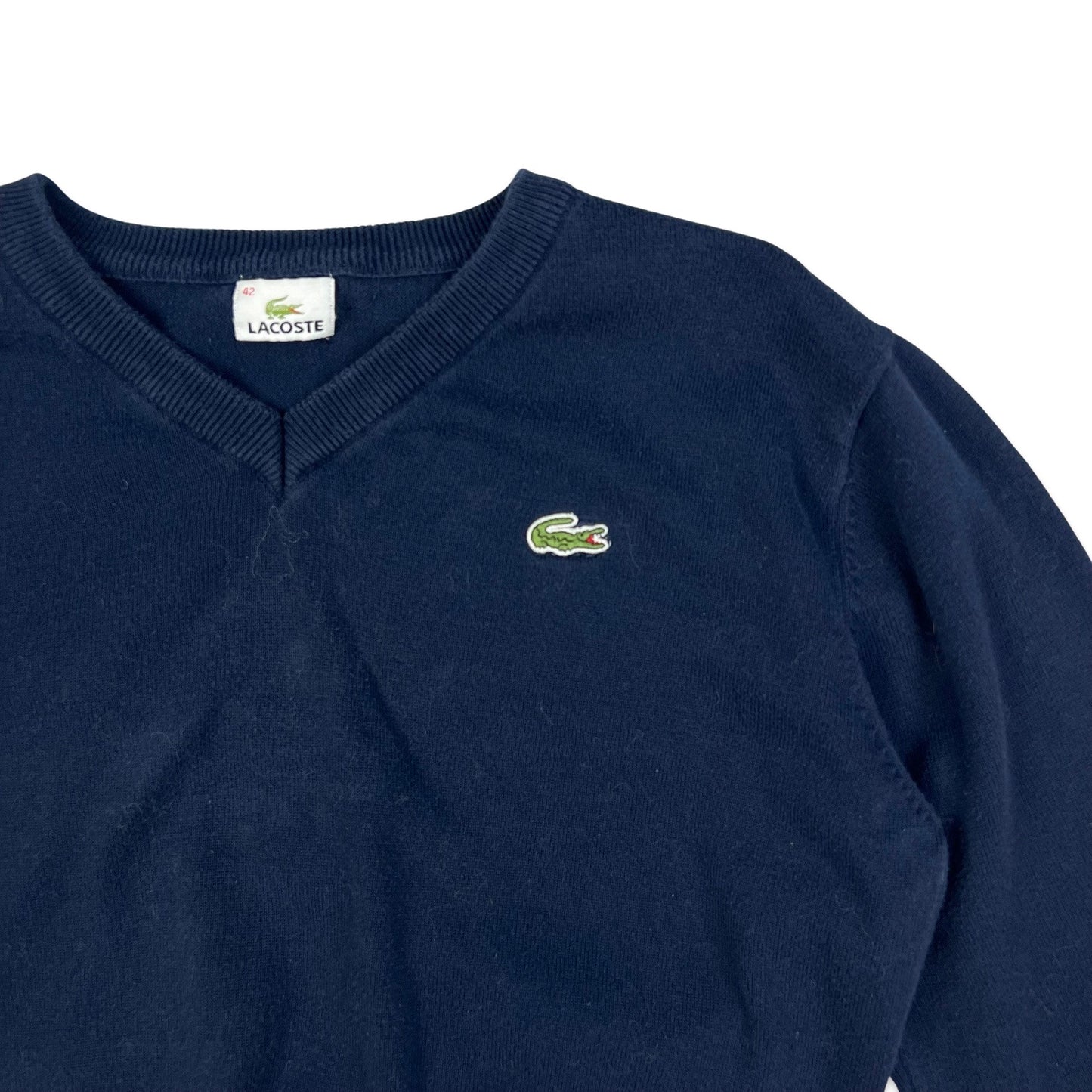 00s Vintage Lacoste Knit Jumper Navy S M