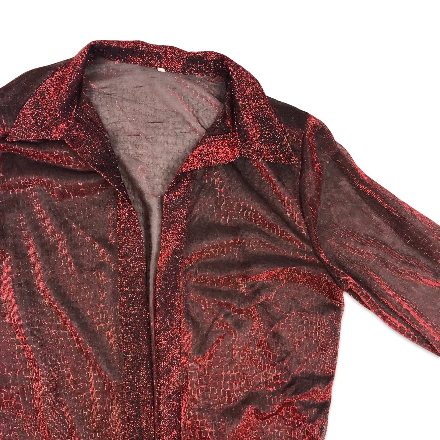 Vintage 80s Red Lurex Blouse 16 18 20 22